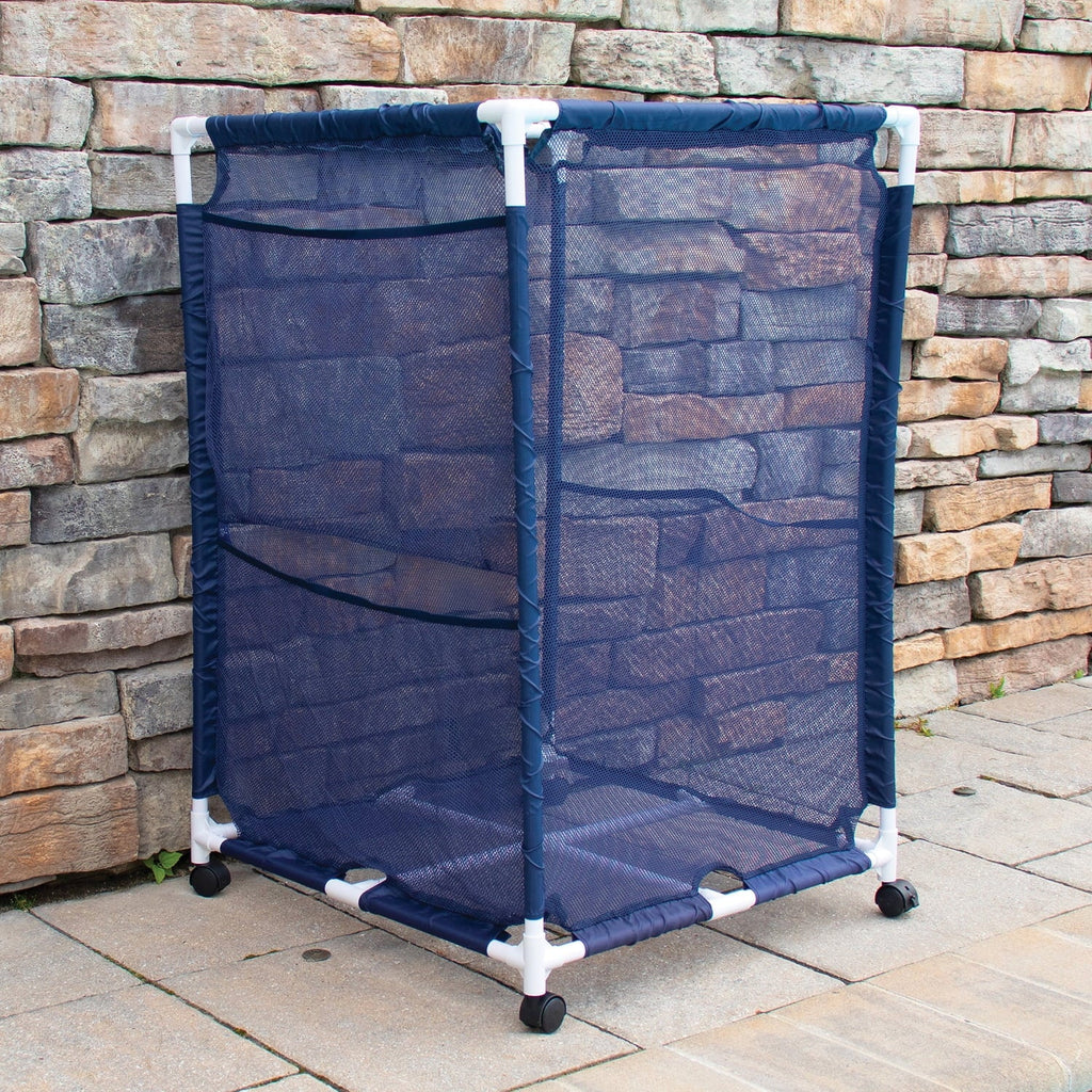 Pool Organizer Blue, Pool 25.4" design 40" L H) X Bins PBFT-1513 (25.4" - Equipment Mesh PB-M200, Medium, Pool Rolling Storage Bin, W x