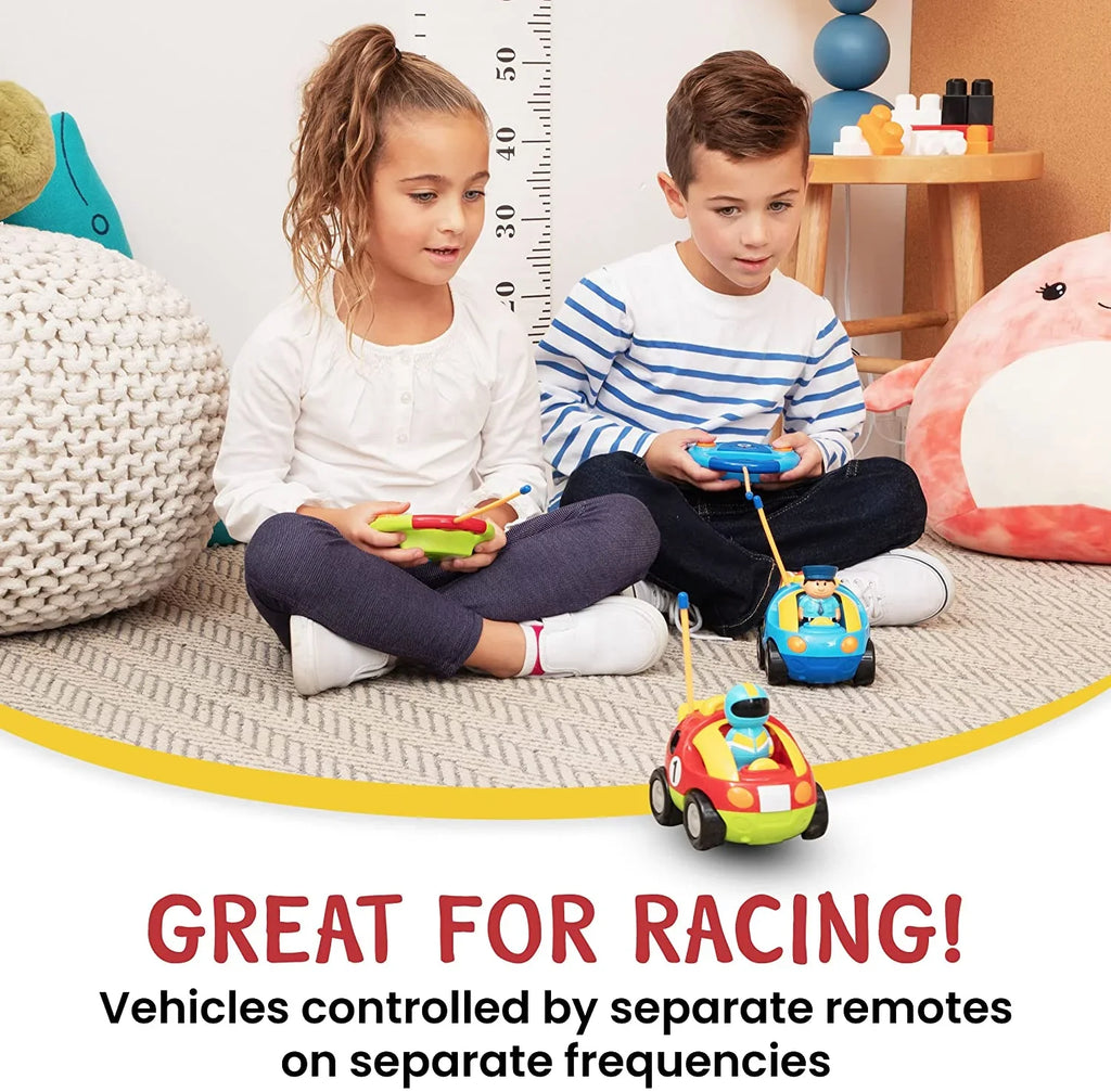 Gifts Race with Ages for Can Race Remote Boys, Cars So Toys Boys Prextex Different for 2-4 Car 2 Cartoon Car Both Pack - & Kids, Girls Police Toddler - RC Together Control | Frequencies and - Each