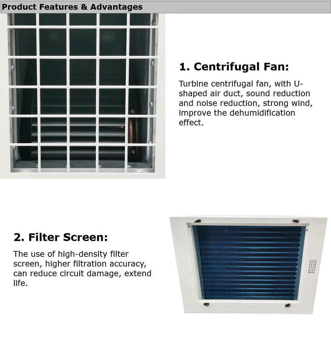 Ceiling-Type Commercial Greenhouses Dehumidifier Household Planting 338Pint/D Basement Warehouse