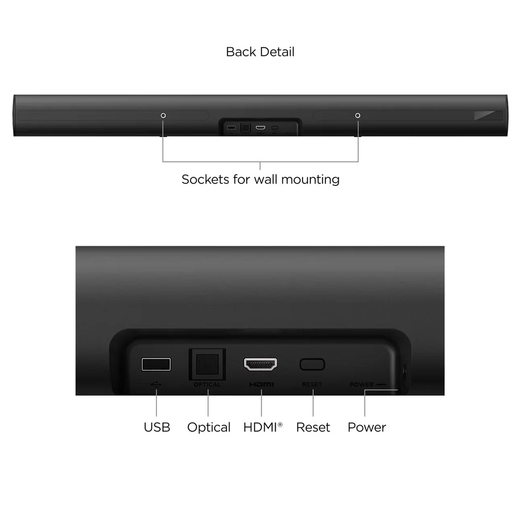 Streaming onn Smart 4K Media built-in Soundbar Roku with Player
