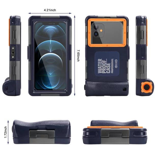 with LCD Up Video Photo Swimming [15m/50ft] P66 Panasonic 6.9 Underwater Lanyard Diving Case Phones Snorkeling Protective Surfing for Housing Inch And Professional Waterproof UrbanX all to