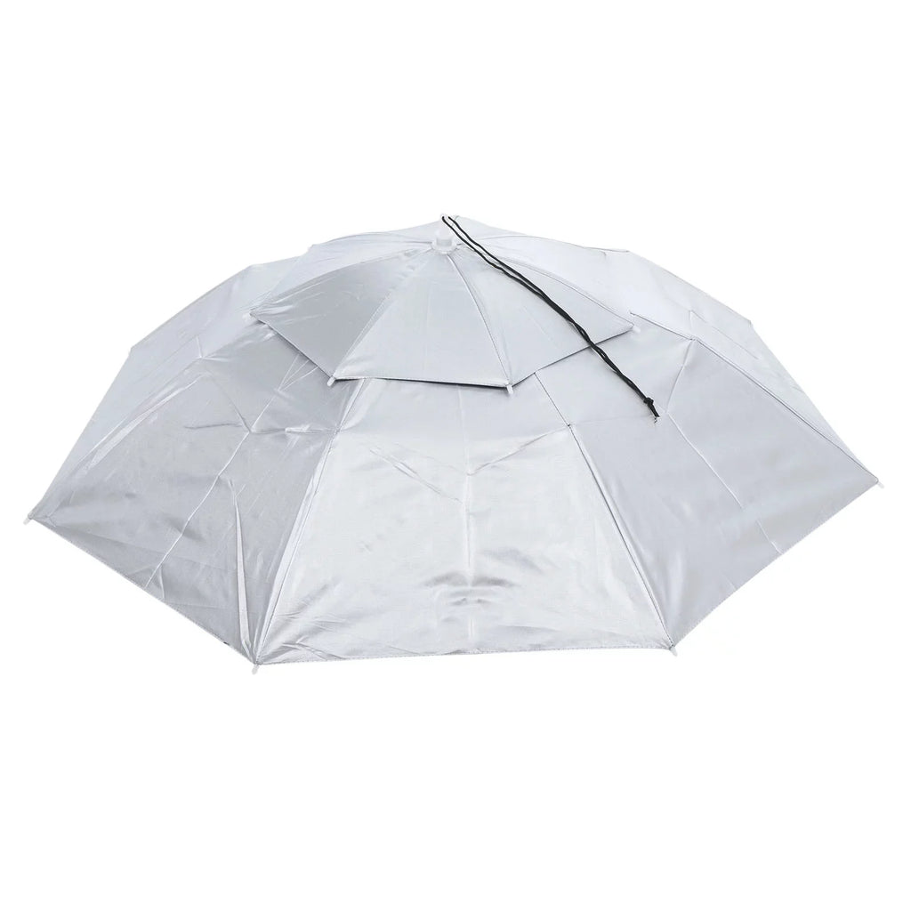 Head OD with Silver Strip, Sun Rain Oxford Uxcell Umbrella 37.4" Folding Fabric Hat, Layer Cap Double