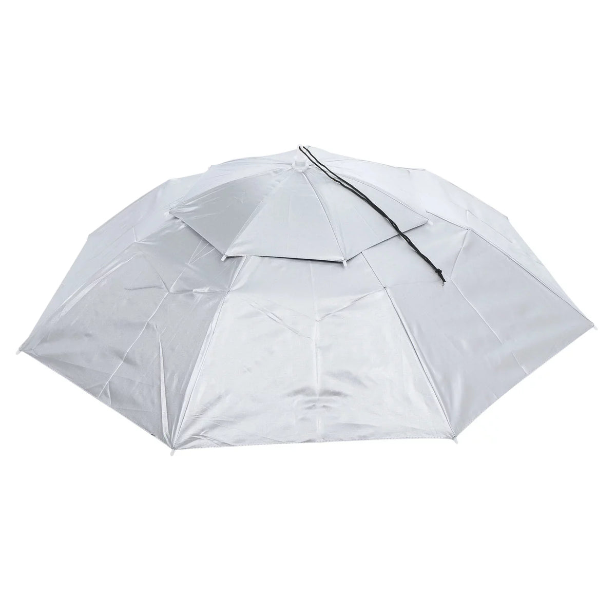 Head OD with Silver Strip, Sun Rain Oxford Uxcell Umbrella 37.4" Folding Fabric Hat, Layer Cap Double