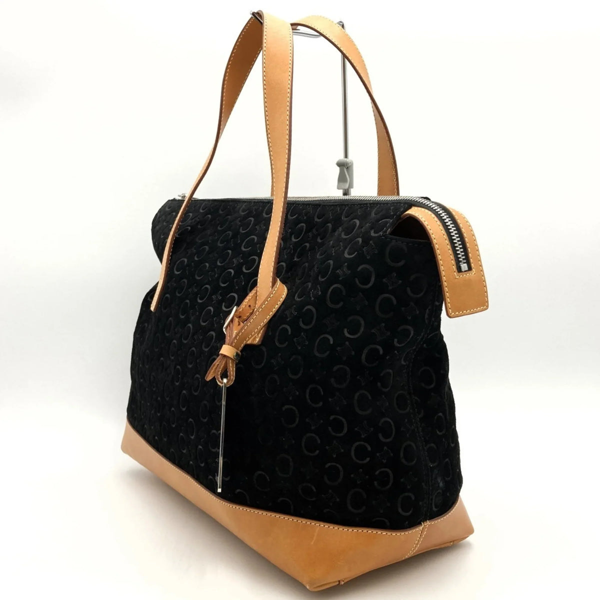 black Pre-Owned macadam 1 CELINE handbag C fashion bag MC00 suede tote (Good) leather USED ladies