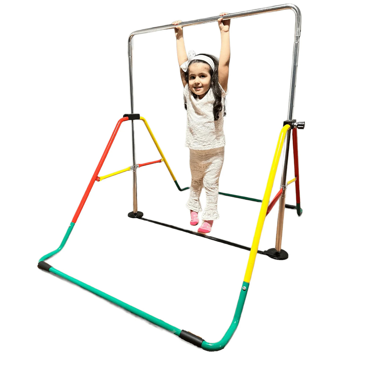 Kip for Playground Junior for Horizontal - Training Monkey Kids' Bar (Red/Yellow) Equipment Expandable Bar Folding Boys/Girls Gymnasts Height-Adjustable - Bar Gymnastics Bar - Home