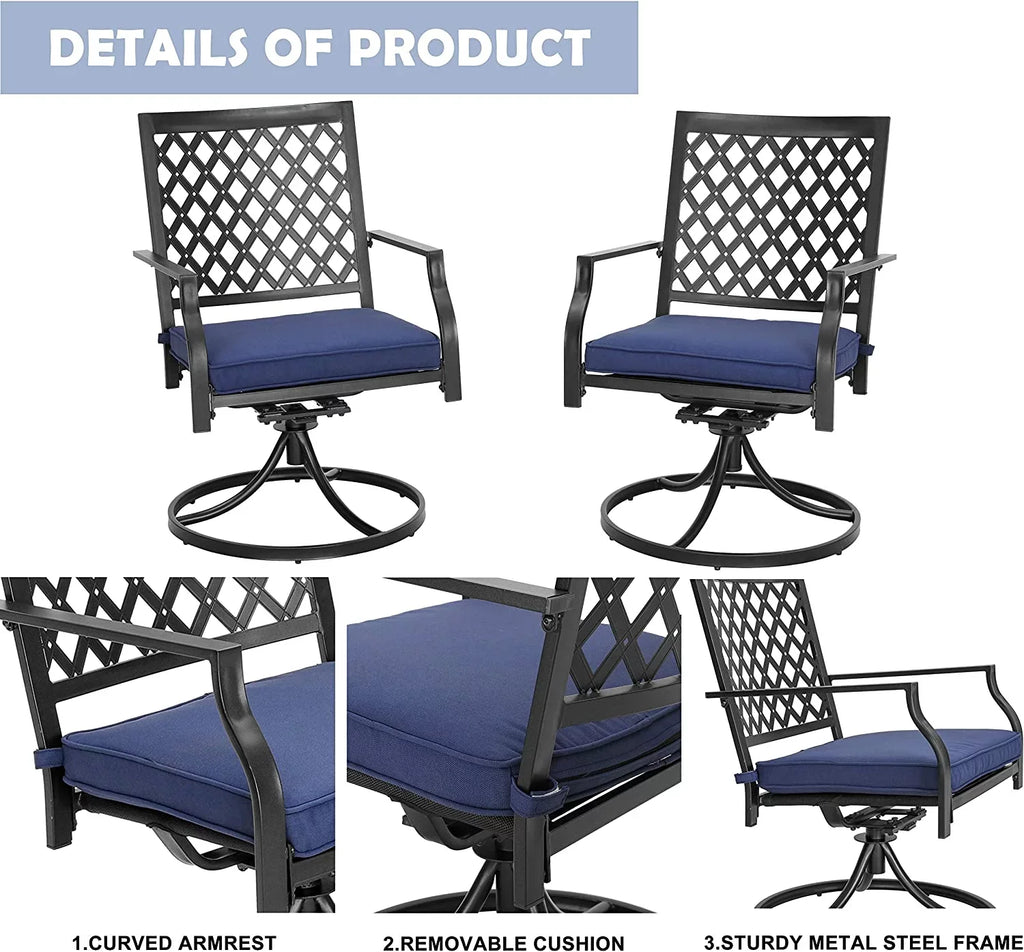Chairs 2 Rocker Chairs Furniture exterior Swivel Set Patio With Dining Metal Of Cushion