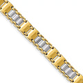 Gold Two Men's Link Bracelet Tone 14k Fancy