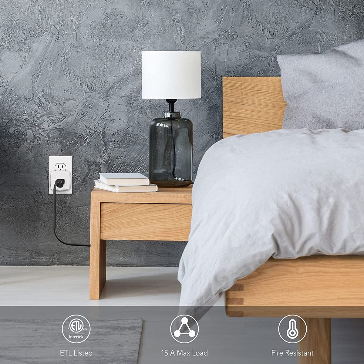 Smart with Mini Home No Control Certified, 2.4G Works HBN Only, with Required, ETL Function, Outlet Remote Hub Assistant, 15A, WiFi Alexa, Smart Plug WiFi 2-Pack Timer