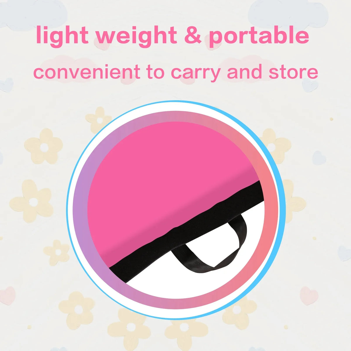 8'x2'x2" Pink with Thick Exercise Handles Yoga, for Mat Four Stretching Mats Home Aerobics Fold Foldable Mat Carrying Gymnastics Tumbling