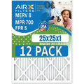 FILTERS & Rating, Air USA Furnace - AIRX Filters Comparable 12 CLEAN Filter by of 700 8 MERV 25x25x1 5 Made WICKED AIR. Pack in MPR to FPR