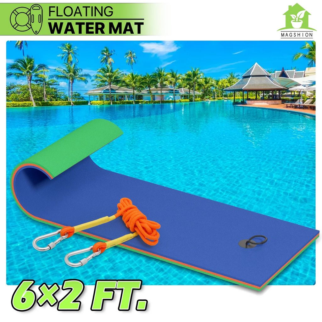 Float Lake Blue 3-Layer 6x2ft Mat Pad Lily liquid exterior Recreation liquid River Activities, XPE for Magshion Floating Foam Ocean liquid Mat, Pool Tear-Resistant Floating Pad,