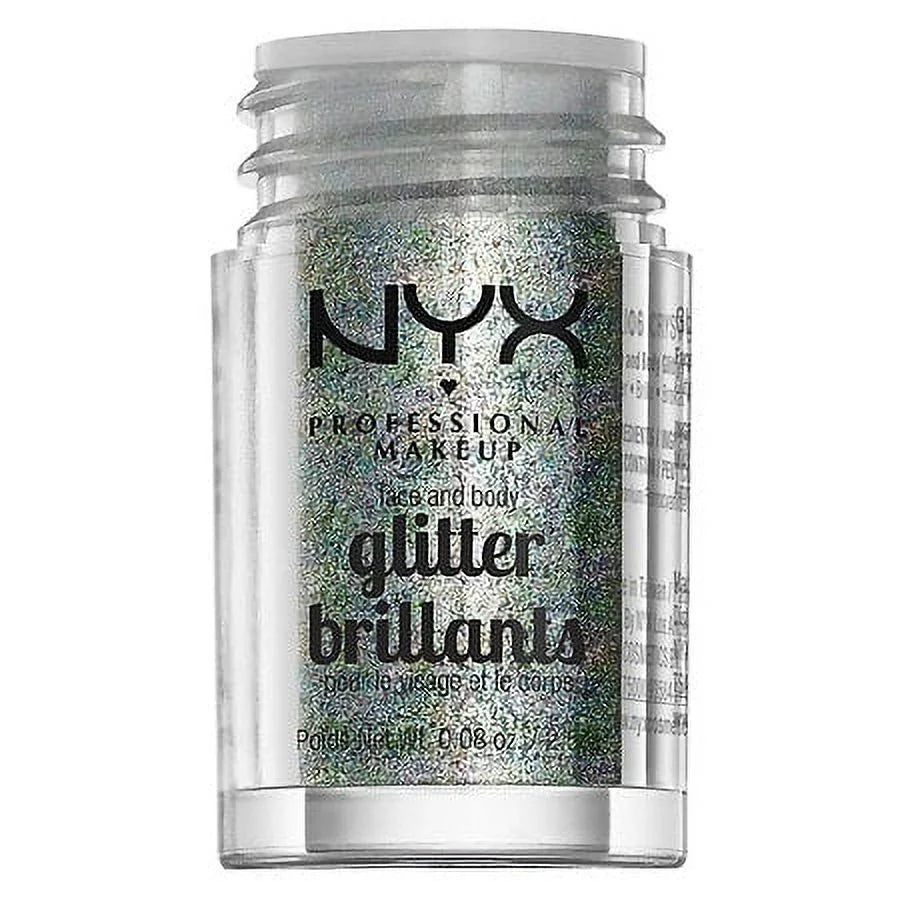 NYX oz Professional 2 & 0.08 Face Glitter, Makeup Pack of Crystal Body