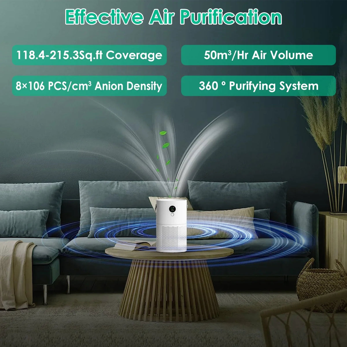 Sterilization White Handle Night Electronic Purifier Light, Anion with Portable Car, for Air with Air Office Home