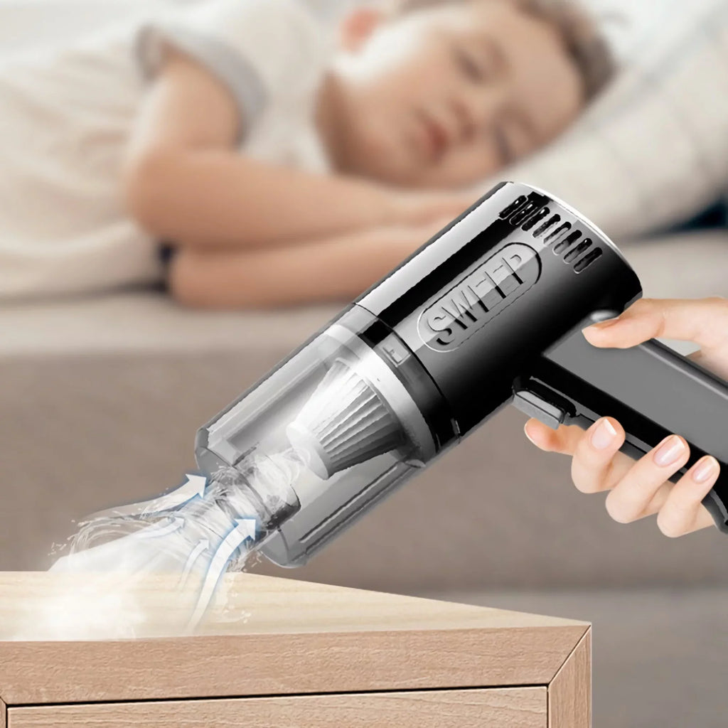 Home Mini Vacuum Portable and Suction (Black) Cleaner, Car Interior Vacuum for Cleaning K-7 Wireless Car Powerful
