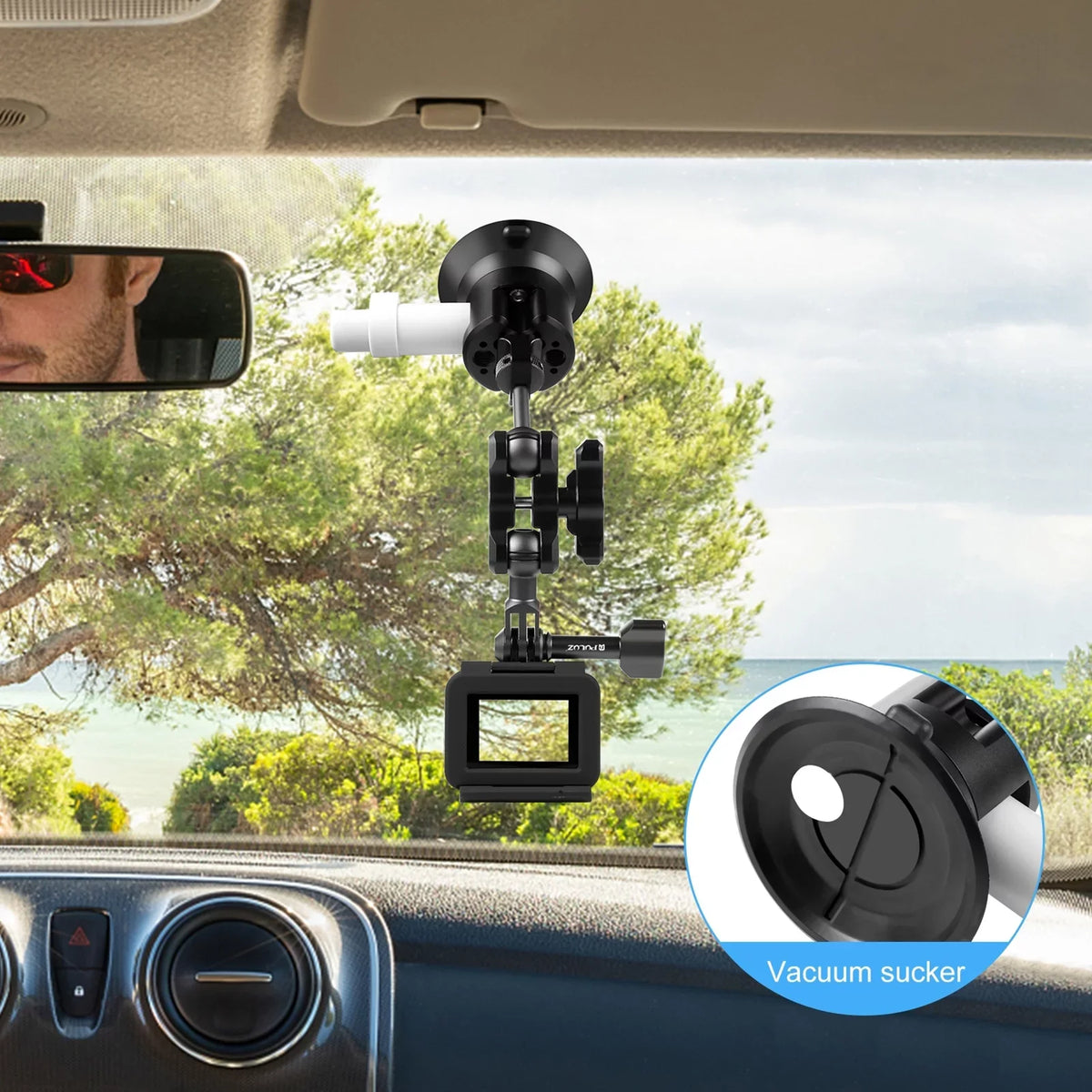 Replacement, Bracket Osmo Compatible for Suction Camera, Anself with 360° Mount Cup Car Dual Ballheads 11/10/9/8, 3/2
