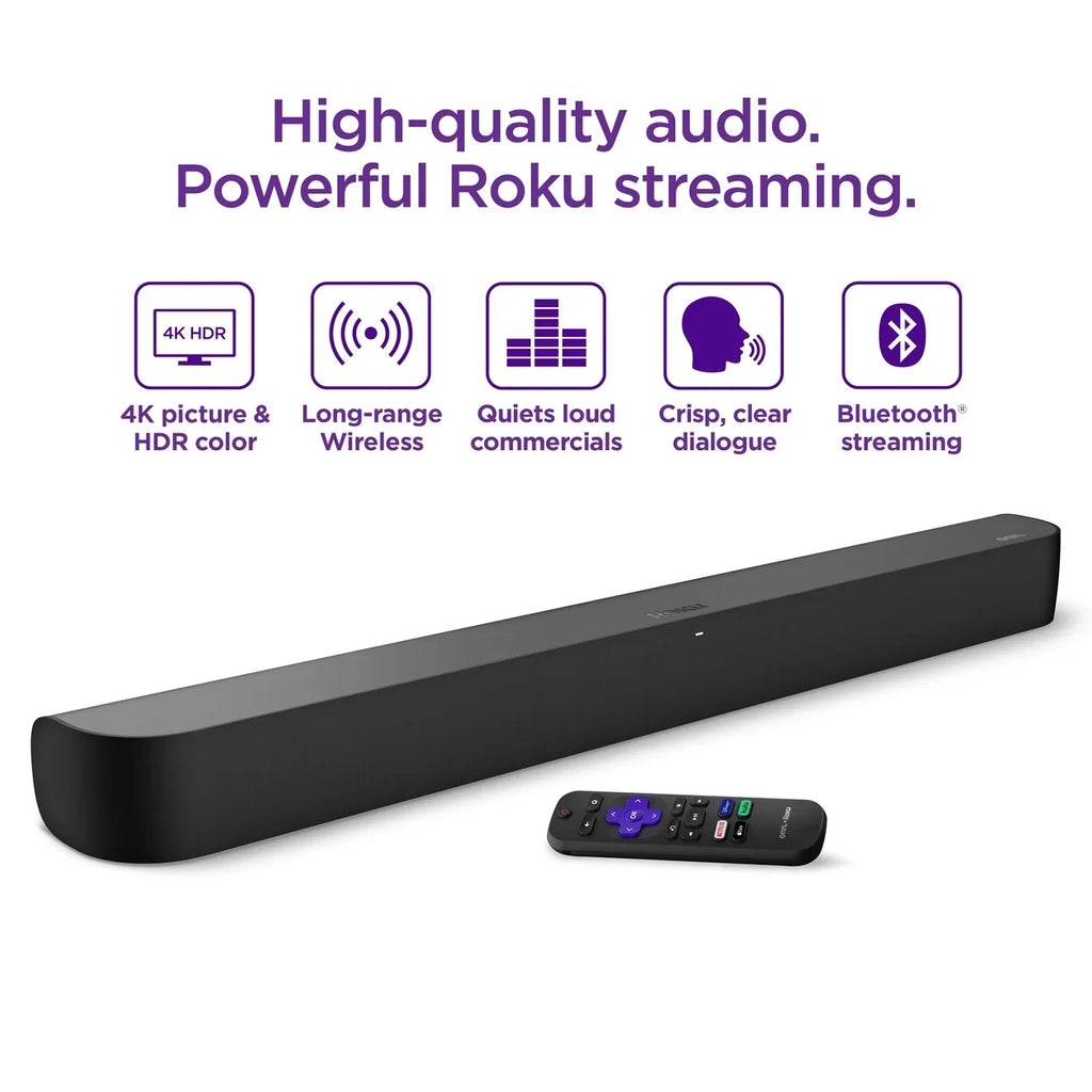Streaming onn Smart 4K Media built-in Soundbar Roku with Player