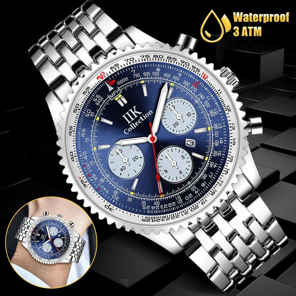 Steel Bracelet Stainless Men Relojes De Luminous Quartz Watch Waterproof Hombre