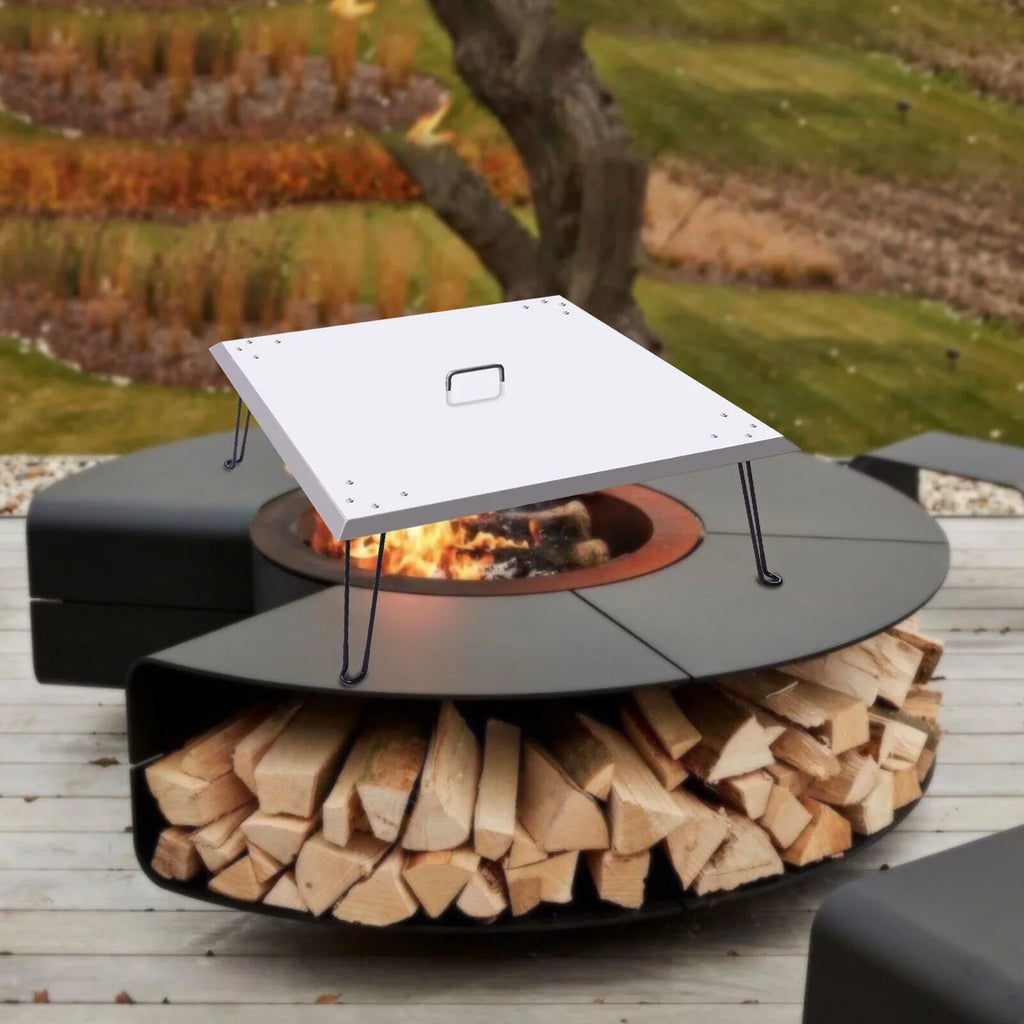 Heater Patio Fire Deflector-Turn Burner Pit Heat Cover Pit a 30"x30" into Fire