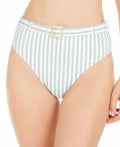 WeWoreWhat Bottom, Striped JADEITE Emily Bikini Small Swim High-Waist US