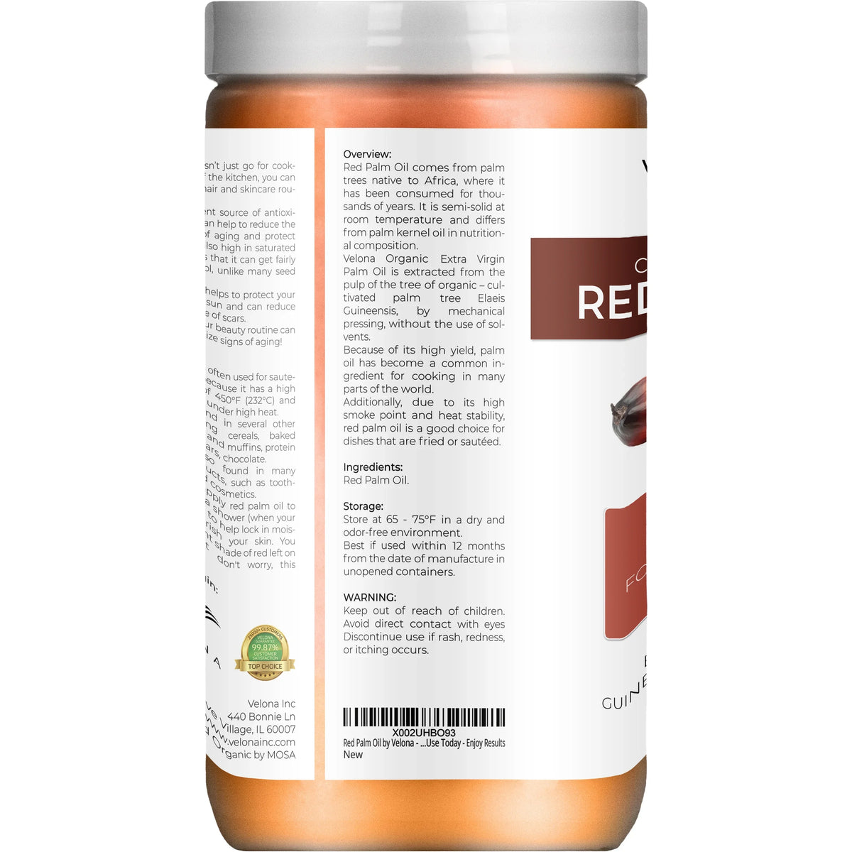 Velona USDA in Extra | oz | Food Today Use - Pressed Cold | Body, Care Hair Certified Grade | jar - Results | Organic 32 Face, Oil and Cosmetic Enjoy Skin, Virgin, Palm Red