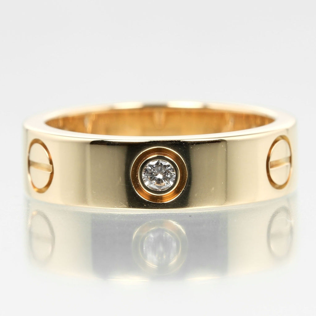 ring, gold, K18 dimension diamond, yellow approx. I132124019 3P, Cartier 8.67g, Love half 15 (Good) Pre-Owned