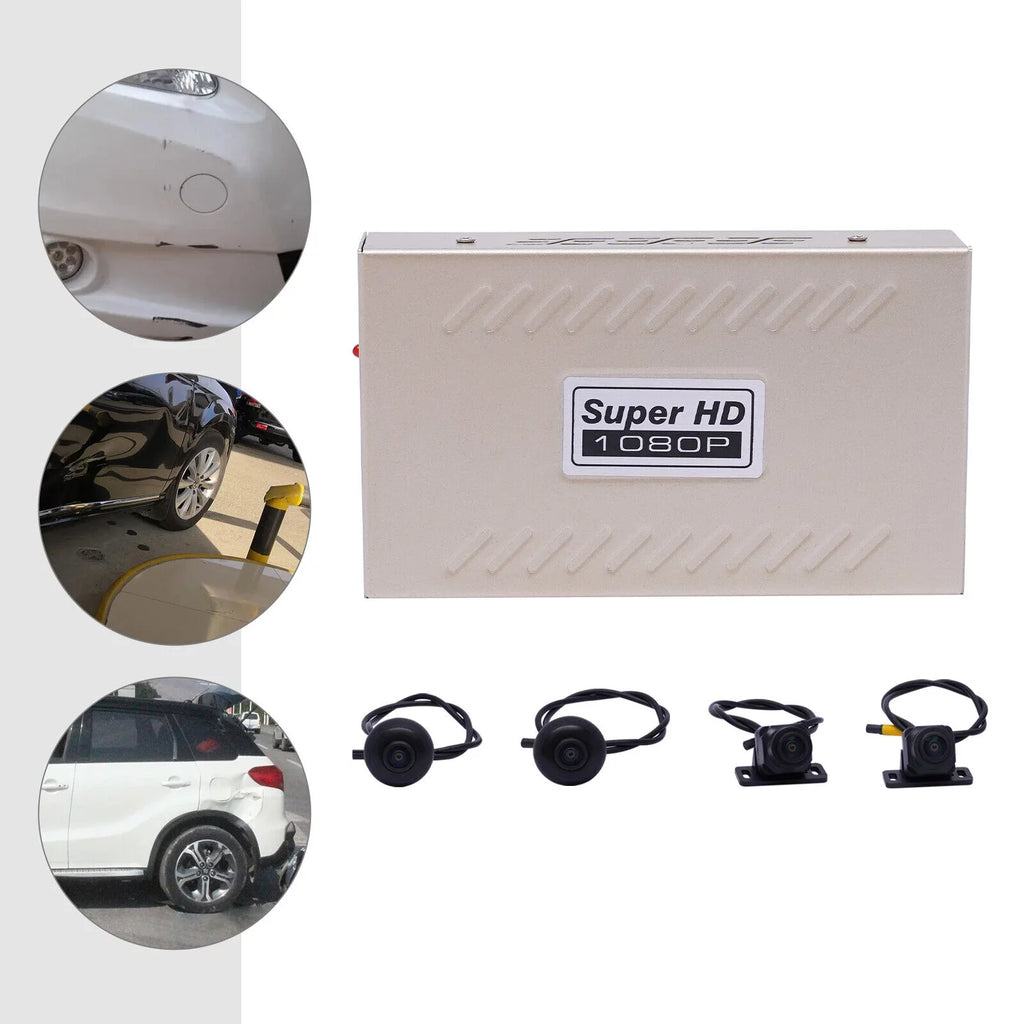 Miumaeov View 1080P System View Recording 4-Camera for Bird Rear Cars Car 360 Dash Surround Cam Kit Degree DVR