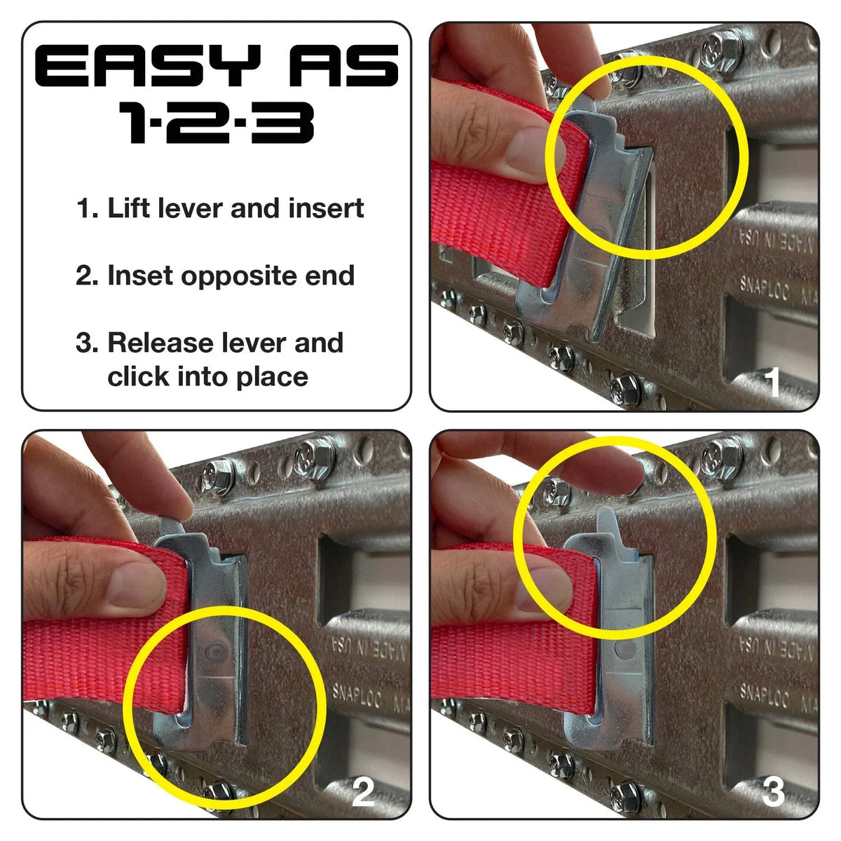 Vertical, 2-Pack SNAP-LOC Trailers Tie-Down E-Track 32 Galvanized Horizontal Trucks, Pickups, Inch USA Logistic Fast-Track for Steel