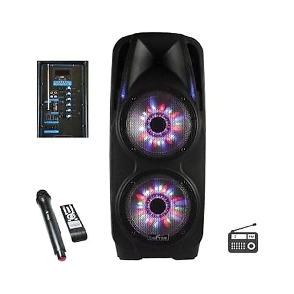 PA Powered Woofer Tailgate 2x's beFree Bluetooth Speaker Sound Portable Inch Party 10