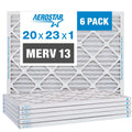 Air 6 MERV Pleated Air 20x23x1 Furnace Pack Filter, Filter, AC 13 Aerostar