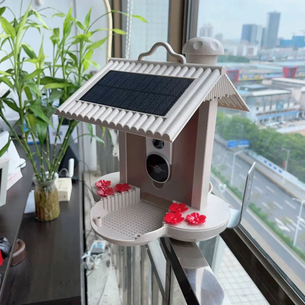 WIFI Real-time Smart Species, Feeder Identify Bird IP65 TF Watching Camera Bird Waterproof Cards Bird for Auto Bird AI Capture Detection, moobody Enthusiasts 1080P Notification, 128G Motion Video,
