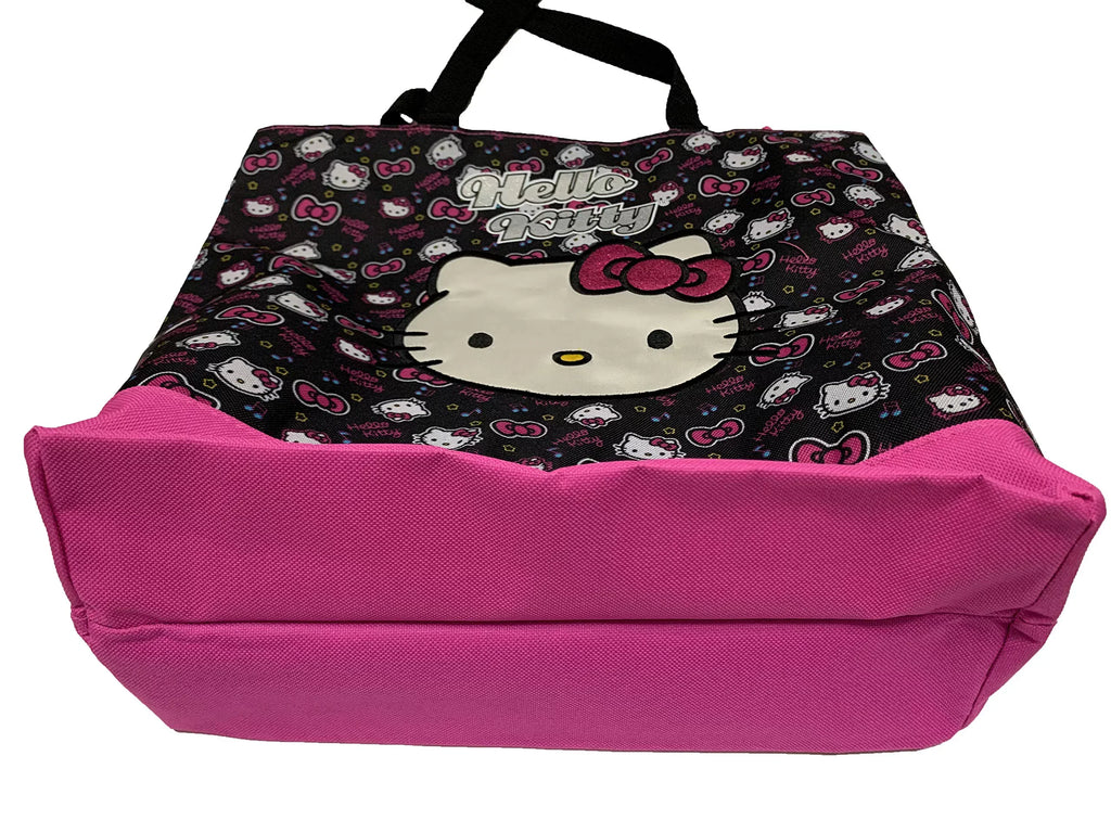 821309 Kitty Black Bag Hello Tote New - - Pink Bow