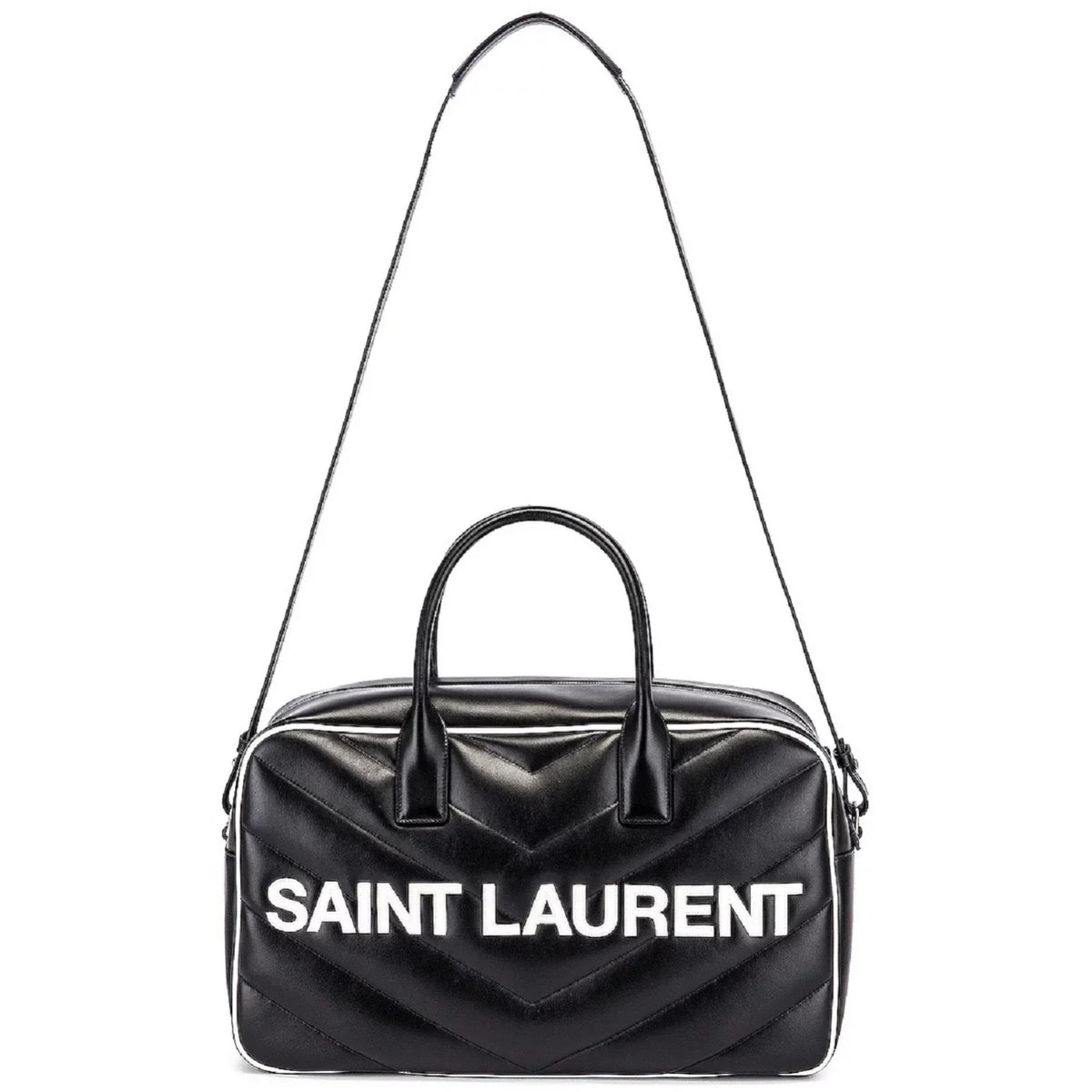 Calf Laurent Saint 525145 Leather Miles Bag Black Bowling New Logo Duffel