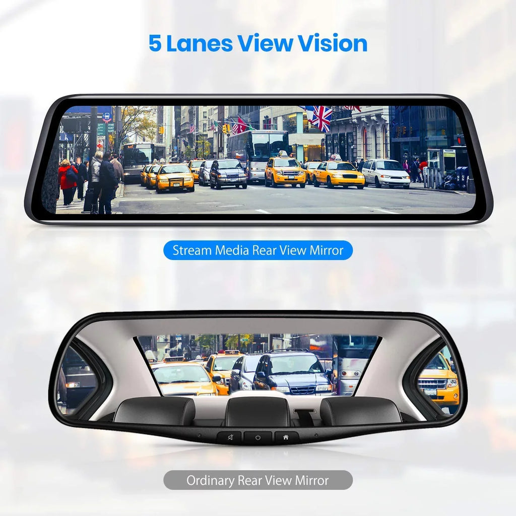 Auto-Vox Camera Car Camera Backup PRO) Look Screen Mirror Vision Dash Rear 1080P Night Touch 9.35'' Camera(V5 Monitor Super Mirror Cam, View OEM Dual