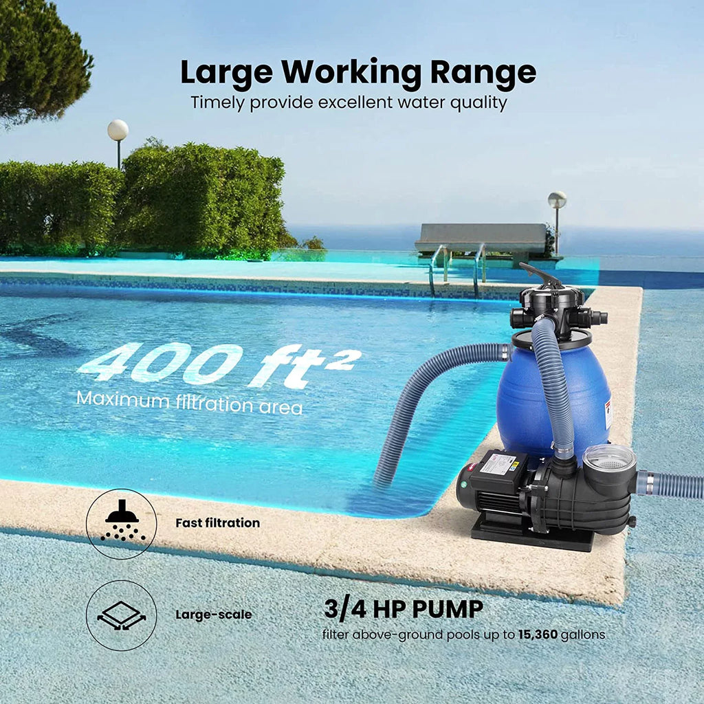 Pump, Pool, with Pound 15360 Fits Sand 3/4 SPECSTAR Filter 45 Pool Hp 2380 GPH Sand Gallons Capacity