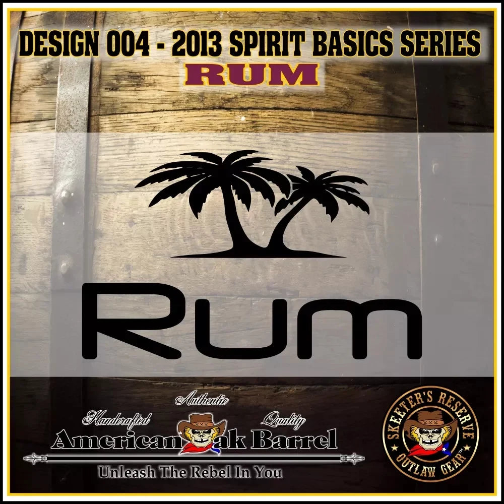 '- Rum Palm Engraved Aging (004) Barrel Rum American Oak Trees