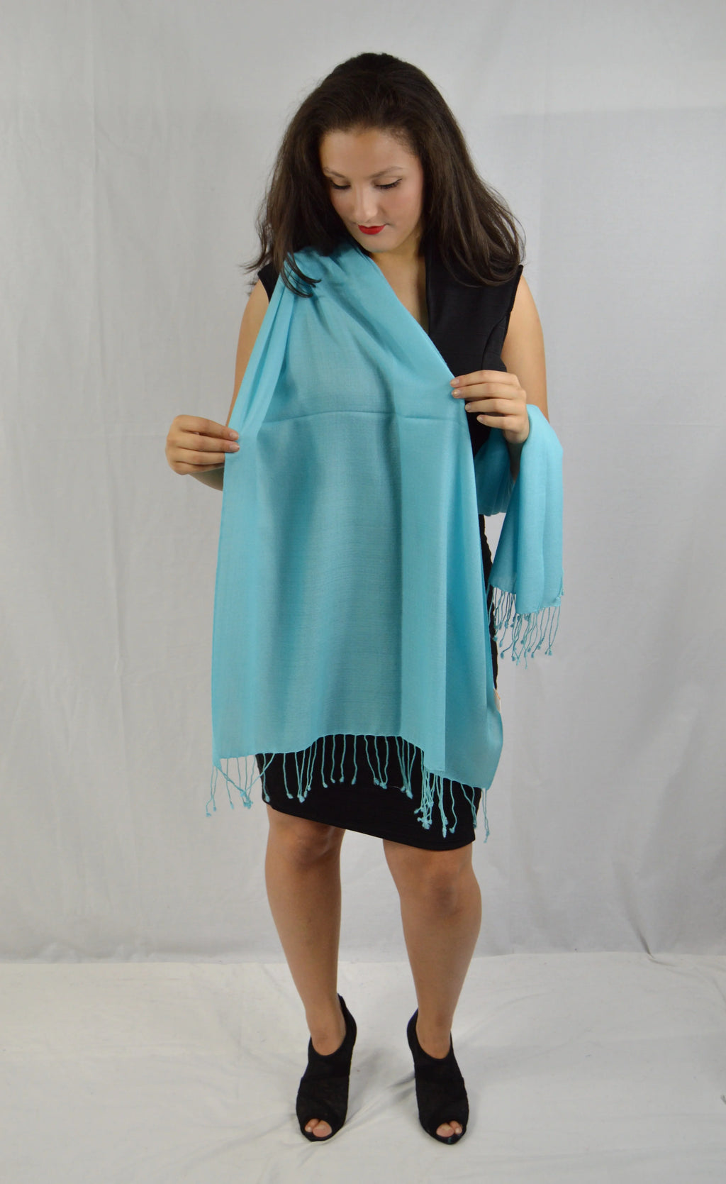 Shawl/Scarf/Scarves Pashmina Fancy Shawl/liquid Shawl/Summer Shawl/Evening Blue (Tiffany weight Regular Shawl) Shawl/Sheer Shawl/Light Shawl/Pashmina