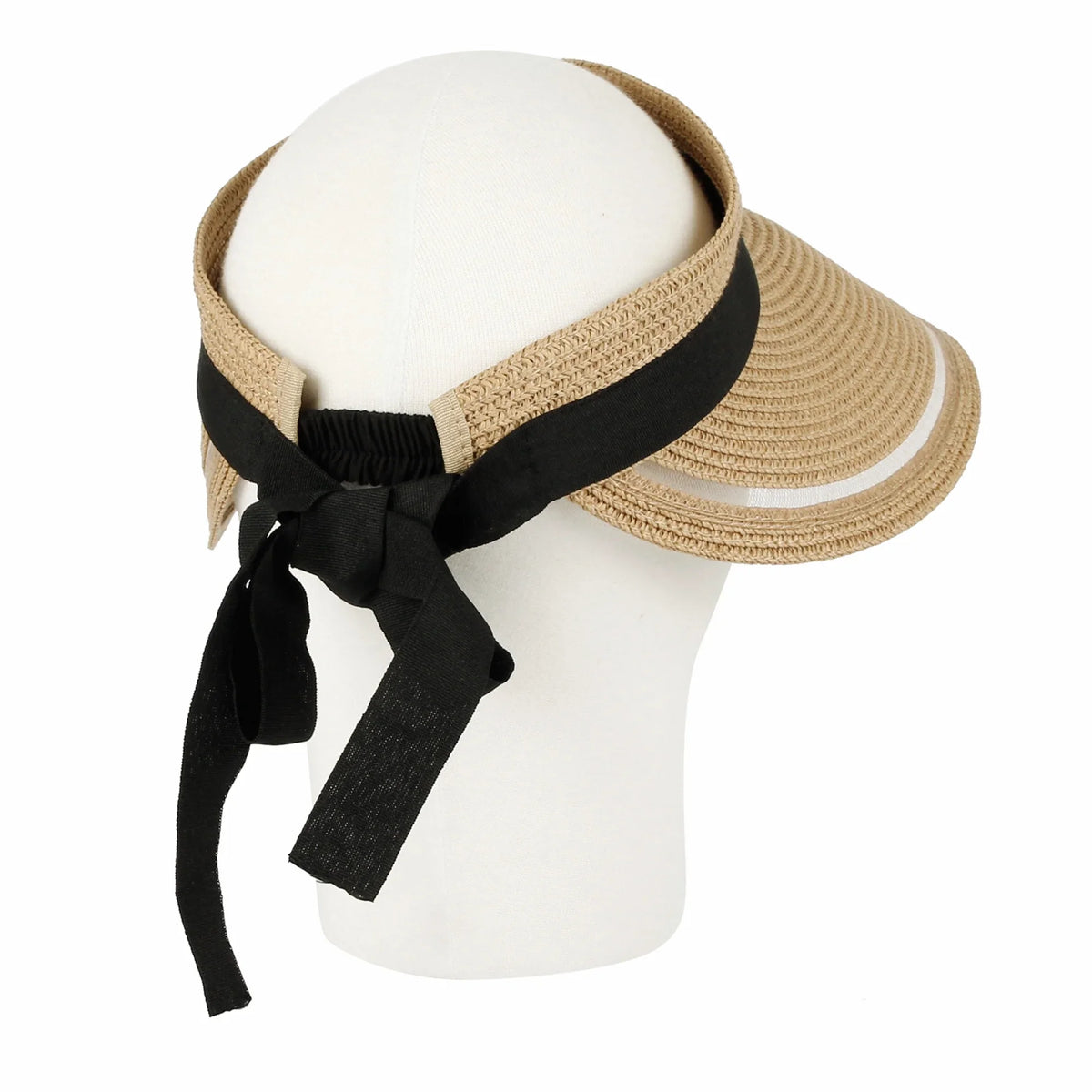 Wide Summer SLV1280 Hat Packable Sun Brim WITHMOONS Visor Beach Womens (Beige)