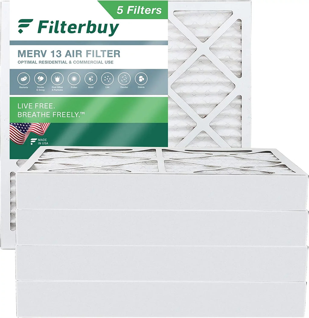 Air Filters Pleated HVAC Filterbuy Furnace 25x25x4 (5-Pack) 13 MERV AC