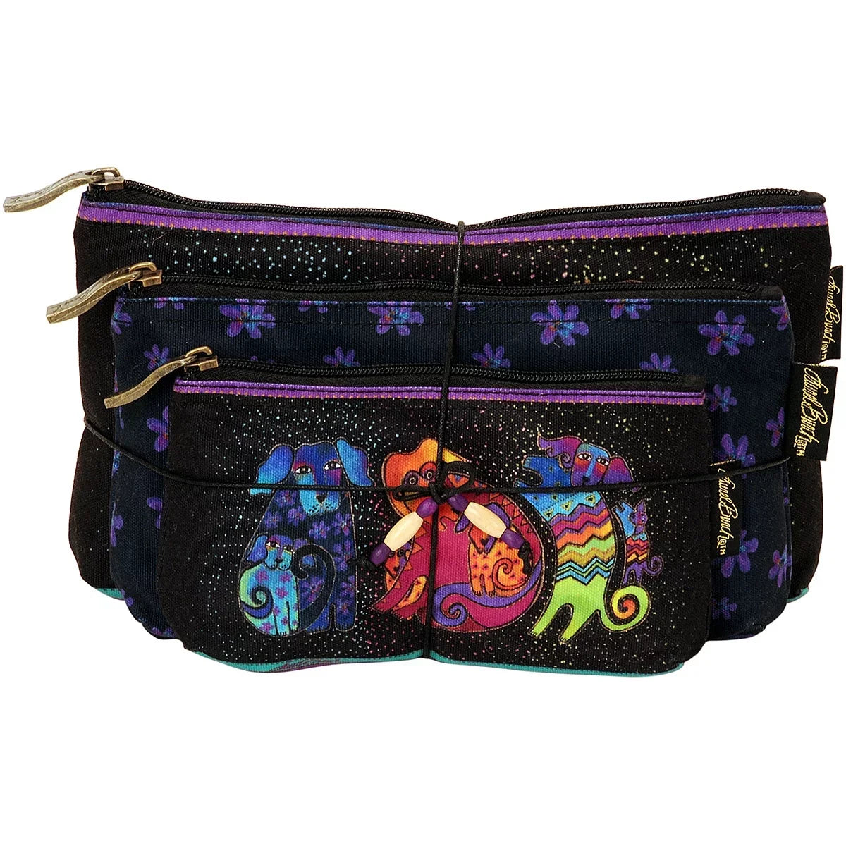 Burch Laurel 3/Pkg-Dogs Bags Cosmetic Doggies &