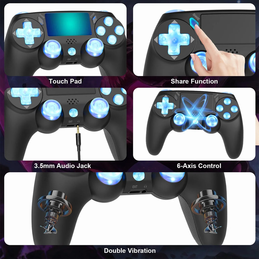 Wireless PS4/ for Console-Black SPBPQY Joystick Slim/Pro,Compatible PS4 Game Controller with Controller