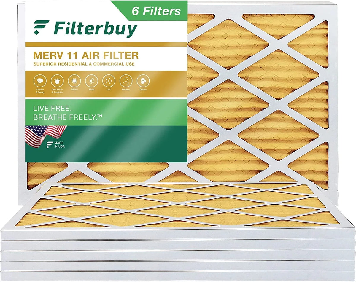 Pleated MERV Filters HVAC Filterbuy 11 (6-Pack) Air AC 8x30x1 Furnace