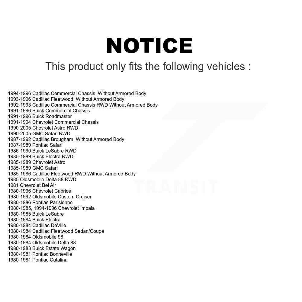 For Tie Cadillac KTR-101847 88 Bel GMC Fleetwood Chevrolet Astro Rod Buick Pontiac Impala Caprice LeSabre Oldsmobile DeVille Custom Front Delta 98 Brougham End Electra Parisienne Roadmaster Safari Kit