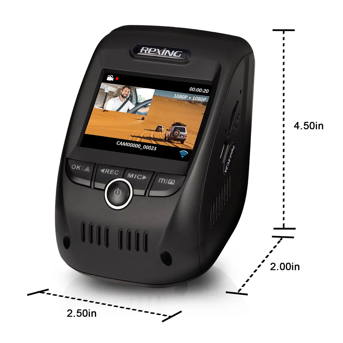 Rexing HD Rear V1P Front Full 1080p Cam Pro Dash and