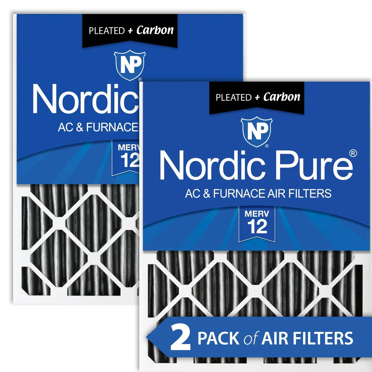 Pleated (3 Pleated 2 + Carbon Pack 12 MERV Air 5/8) Pure Nordic Filter 16x20x4