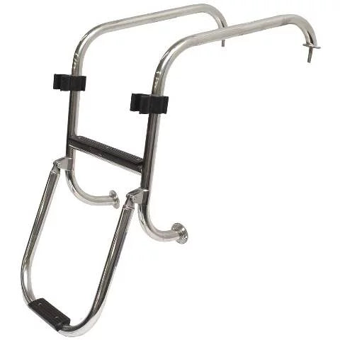 Basscat Steel Boarding Folding | 49503 Ladder 2-Step Boat Polished Stainless