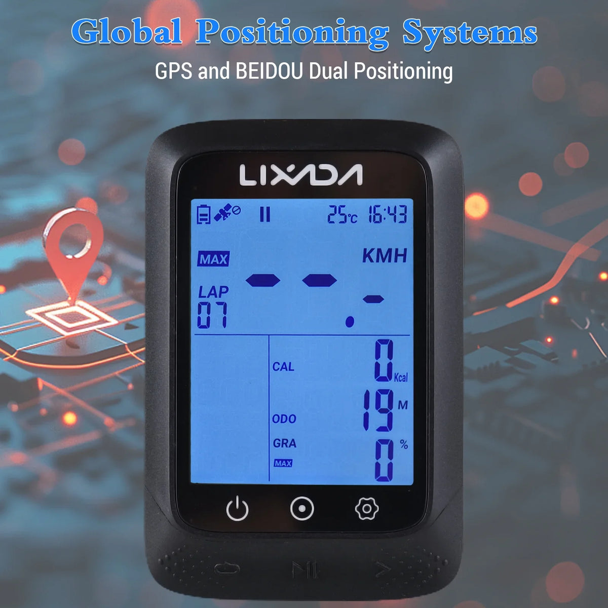 Strava Computer Wireless Bike ANT+ Altitude Computer Sensor Lixada Waterproof GPS 2.3in Gradient