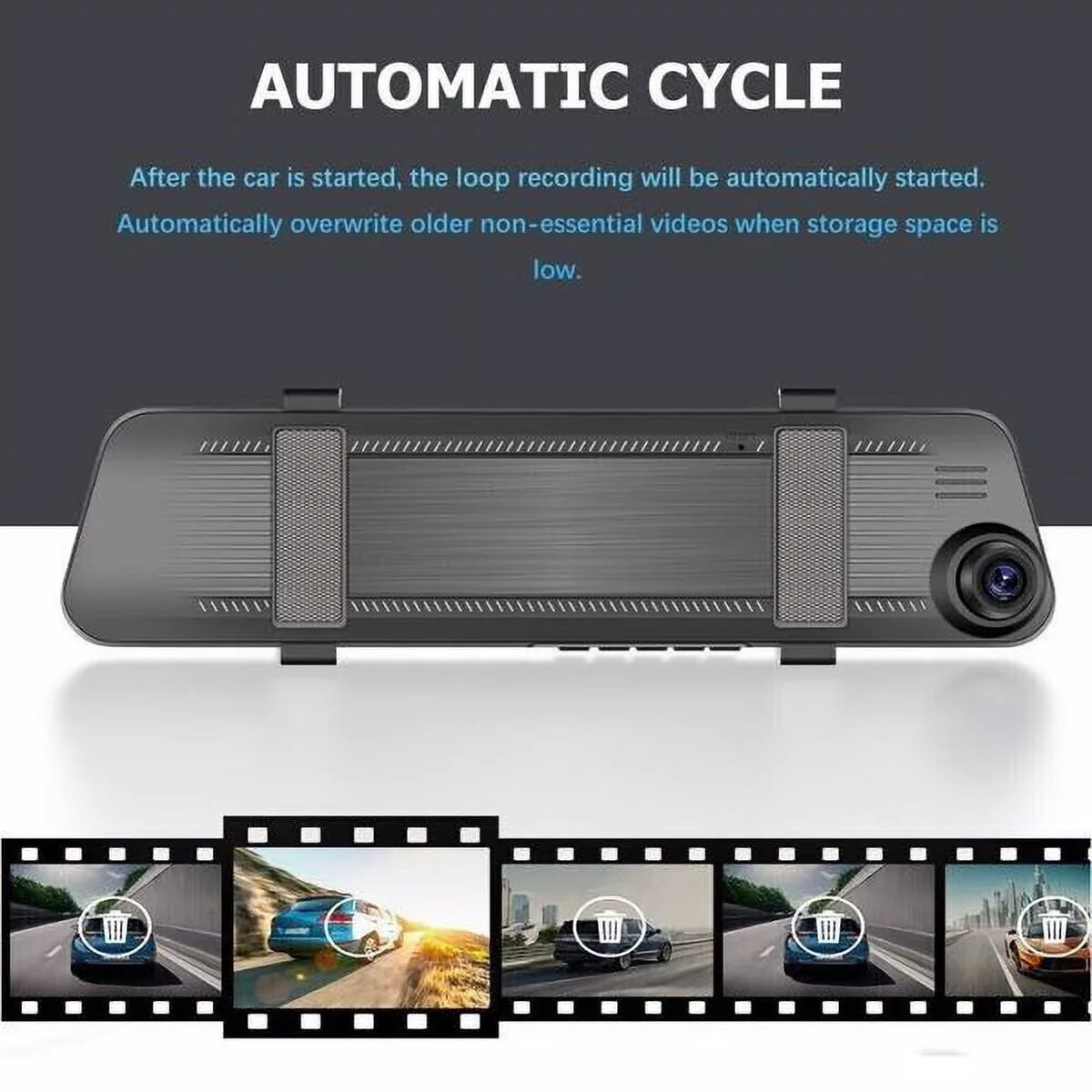 Mirror Camera Dual Rearview Car Video Dash DVR Front 1080P Rear Cam HD Recorder