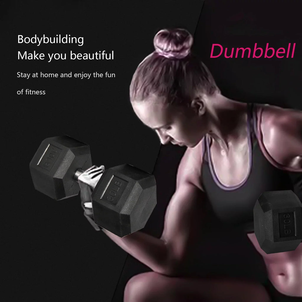 Dumbbell Metal 1 of Pair 1 Heavy Set Handles Dumbbell Rubber of Hex with Barbell ATIXEL