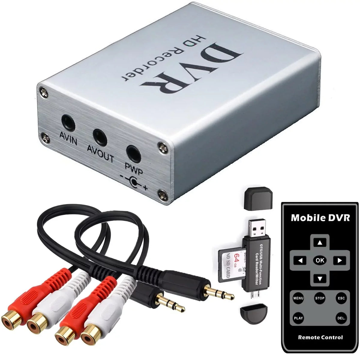 SD Digital Video CH1 Car Camera Real-time SD TV FPV Card Hi8 Card Recorder MPEG-4 Box DVR with Camera Mini Camcorder for Reader, DVD