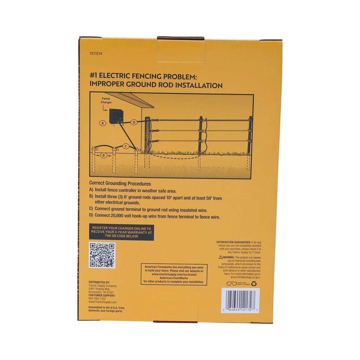 0.7 American Low Joule Fence FarmWorks Impedance 15-Mile Charger Electric AC-Powered